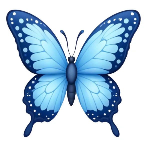light blue and navy butterfly with stars from sky sticker