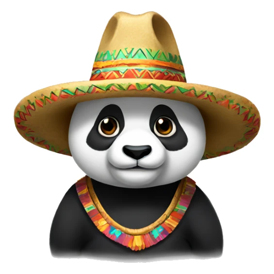 panda wearing a sombrero sticker