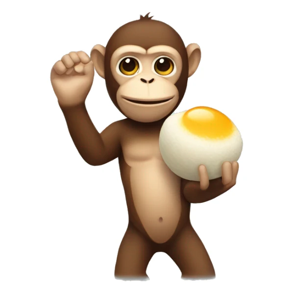 a monkey with a mochi in his palm sticker