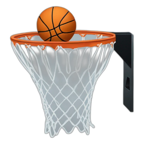 Basketball going in the hoop sticker