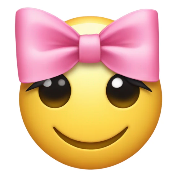 Smiley with pink little bows and eyelashes  sticker