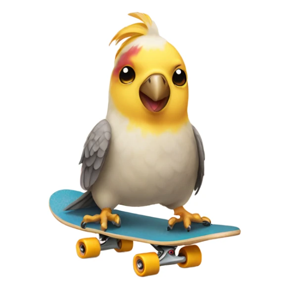 Cockatiel Bird on a skateboard  sticker