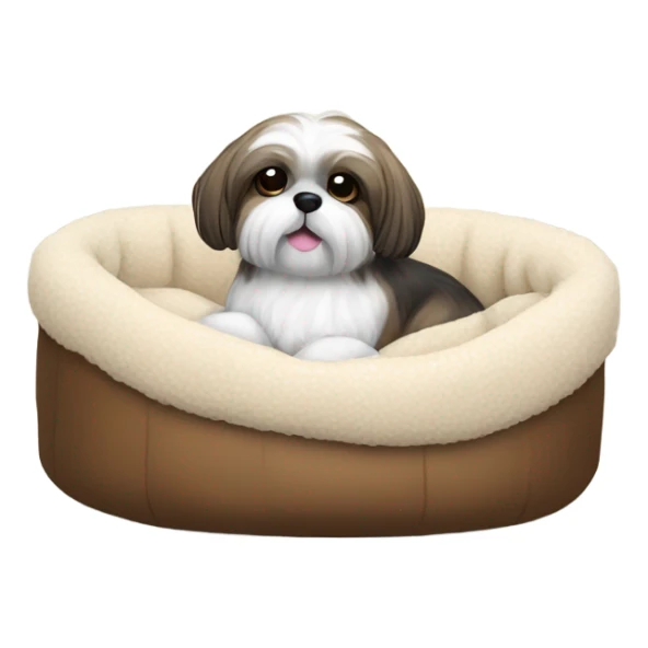 Shih tZu Dog in a dog bed  sticker