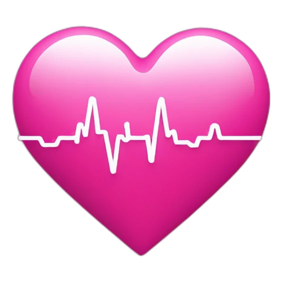 Pink heart with heartbeat monitor line through it sticker