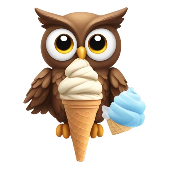 Owl with eat ice cream  sticker