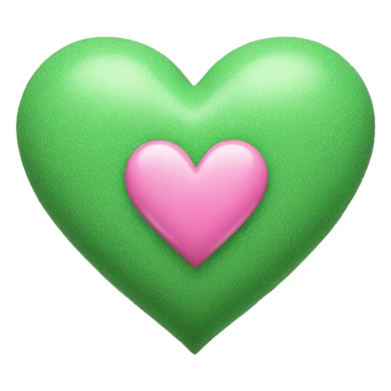 green heart with pink heart on it sticker