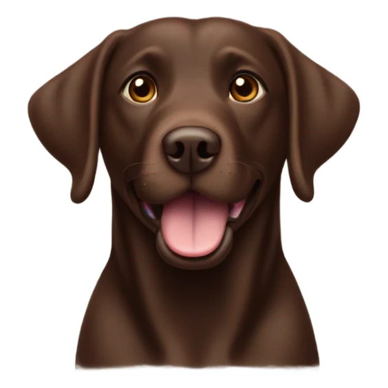 fat chocolate brown lab with brown eyes and mouth open sticker