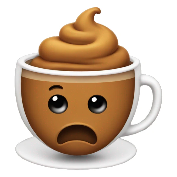 poop emoji and tea emoji combined sticker