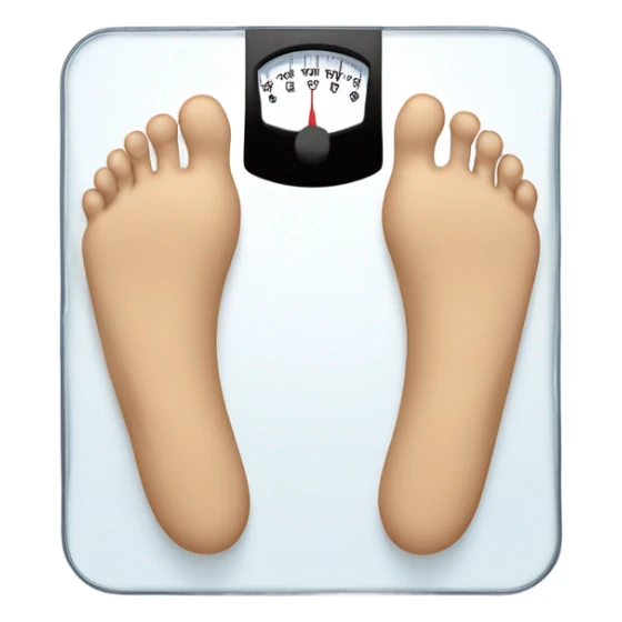 Man’s bare legs and feet on square weight loss scale sticker
