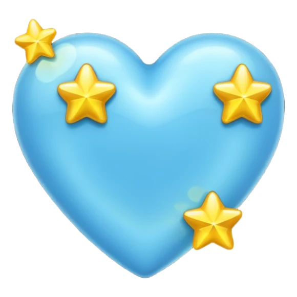 lightblue heart whit 3 stars sticker