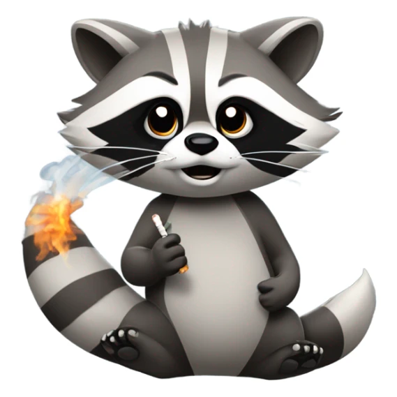 raccoon smoking a cigarette  sticker