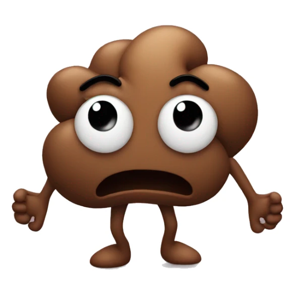 Poop with arms and legs sticker