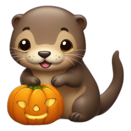 cute otter deguised as a pumpkin sticker