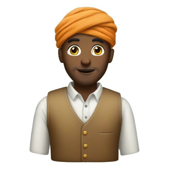 Guy with a turban and a a vest on sticker
