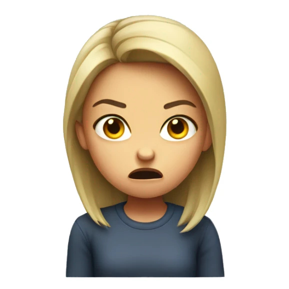 angry and upset girl sticker