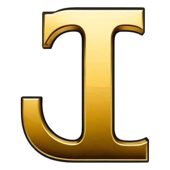 Bold Black-Gold Font Big Capital “I” Letter  sticker