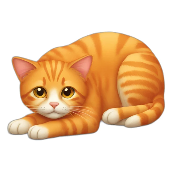 orange cat laying  sticker