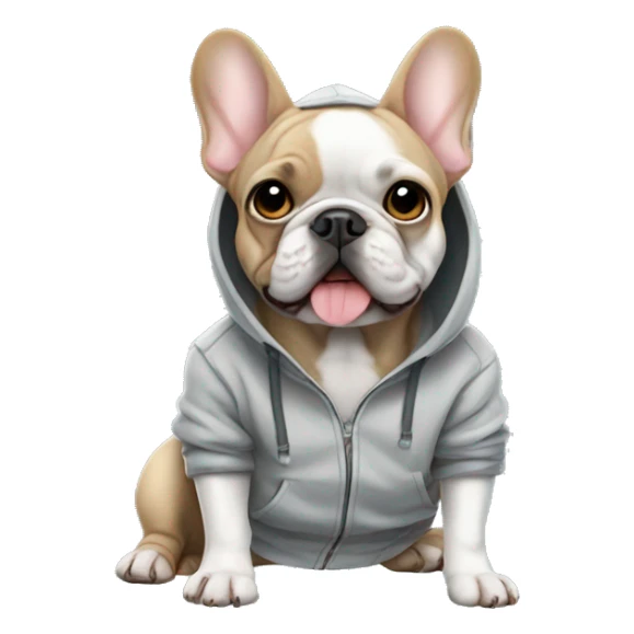 French bulldog wearing a hoodie sticker