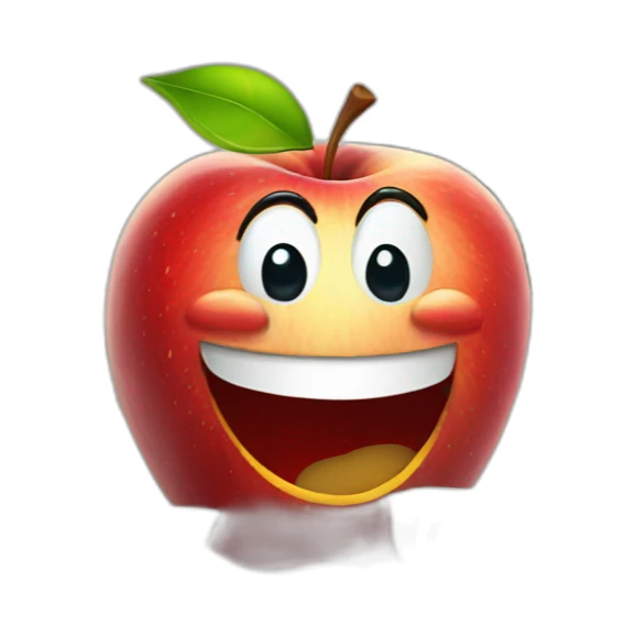 smiling red apple with lot of money sticker