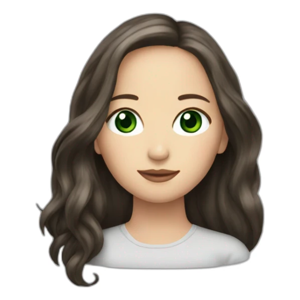 Jennifer Lawrence with Green eyes and long dark hair sticker