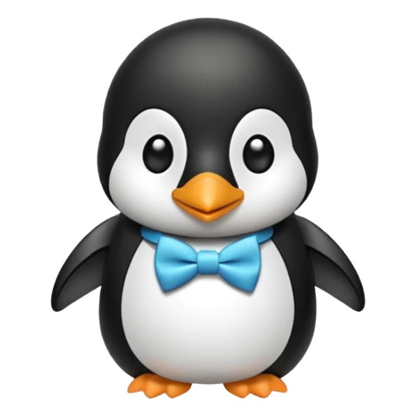 Penguin wear cute bow tie sticker