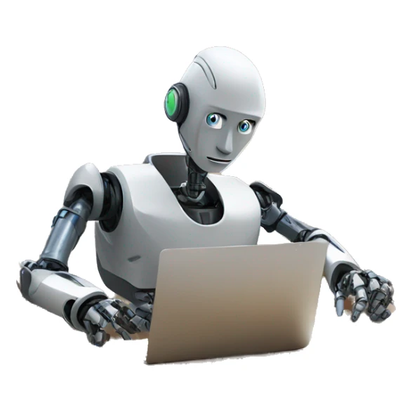 a robot doing the homeworks of a student that is sitting next to him sticker
