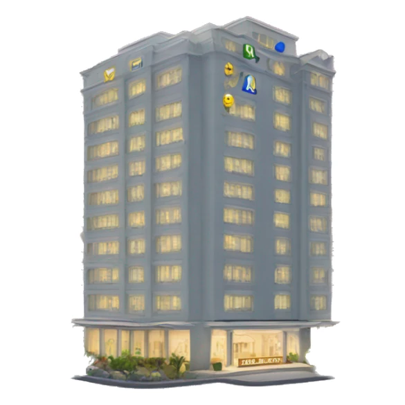 5 starts hotel building with a sign “hotel”  sticker