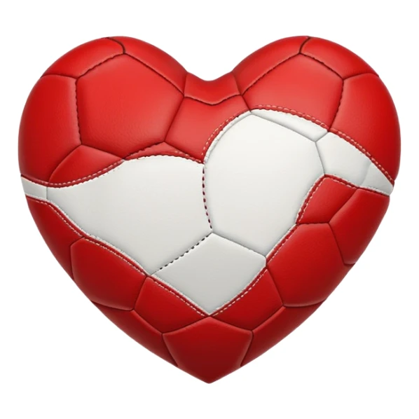 A football shaped in a heart sticker