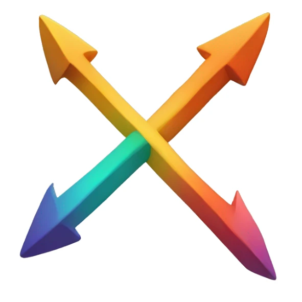 An arrow shaped like a circle, colorful. sticker