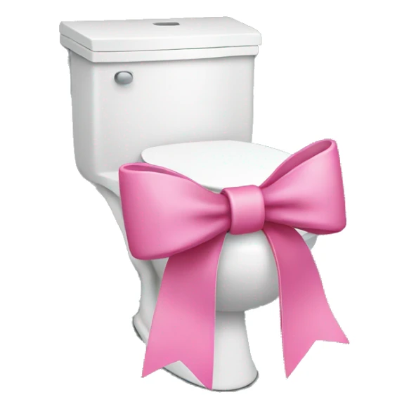 toilet with a pink bow on it sticker