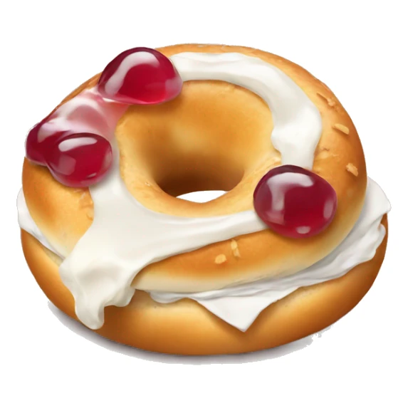 Bagel with cream cheese and jelly inside sticker