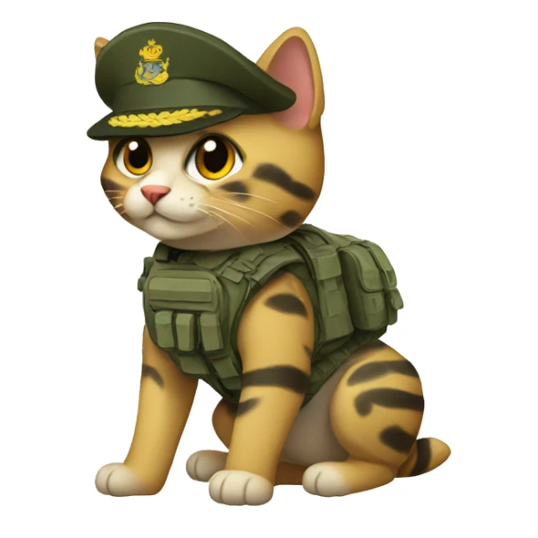 military cat Ukrainian marines sticker