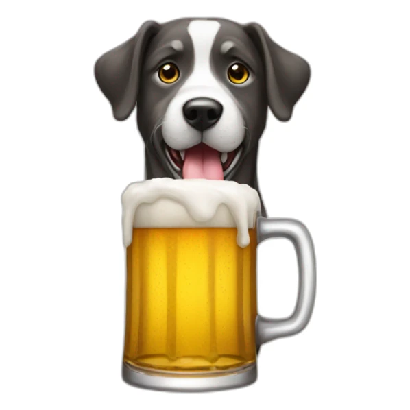 Un chien qui boit de la bière sticker