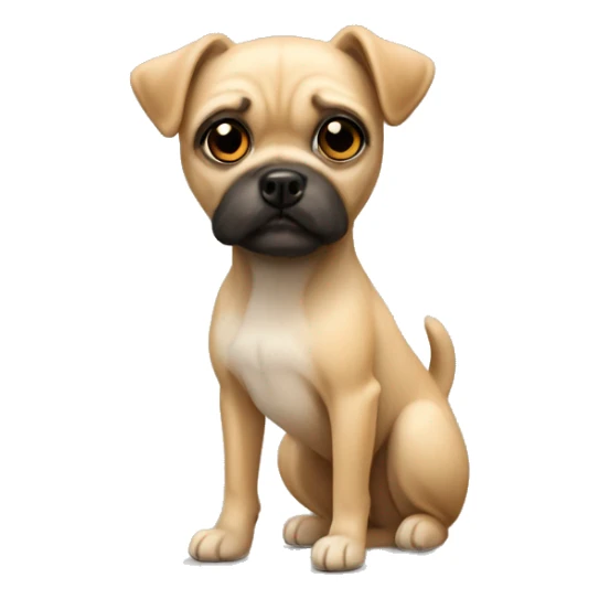 small terrier dog fawn colored with a pug tail  sticker