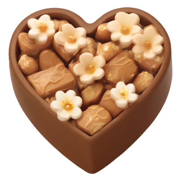 Beige asthetic Praline in a HeartBox With flowers sticker