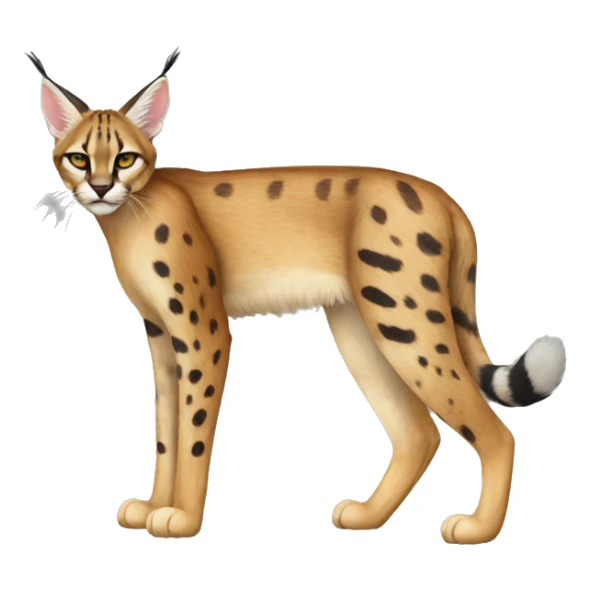 Striped and spotted Lynx-Caracal-Serval-hybrid full body sticker