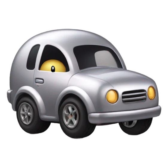 Metal cute black eyes Kirby ball driving on 4 car wheels sticker