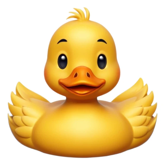 A 3D cartoon duck floating on a calm pond, soft ripples, rounded features, vibrant colors, cute and happy face, Memoji-style lighting. sticker