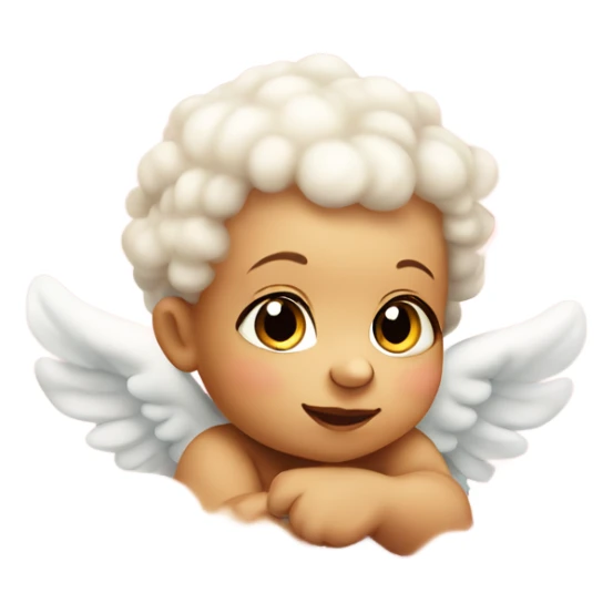 Cherub baby sitting on soft pink cloud sticker