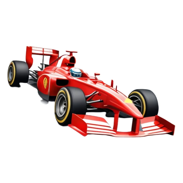 An icon showing a Formula 1 car racing down a track, with speed lines trailing behind. The design captures the intensity of high-speed racing, with sharp curves and bright track lights in the background. Transparent background highlights the action and excitement of racing. sticker