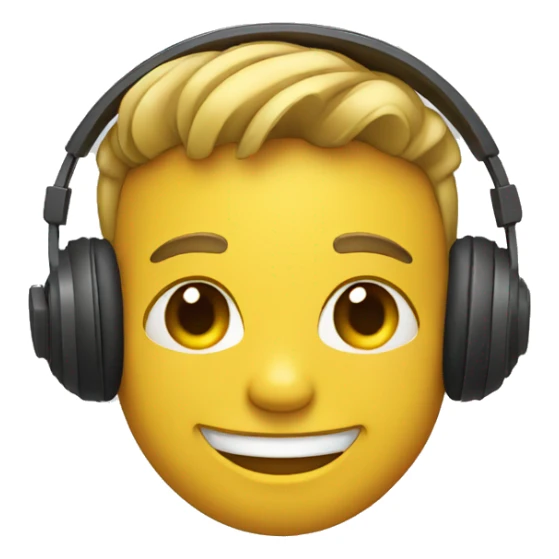 SMILE EMOJI, with headphones sticker