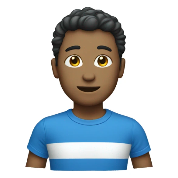 blue t-shirt with white stripe sticker