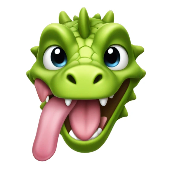 cute dragon face sticking out tongue sticker