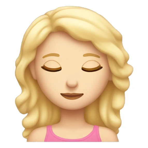 Blond girl sleeping comfortably in a comfy bed sticker
