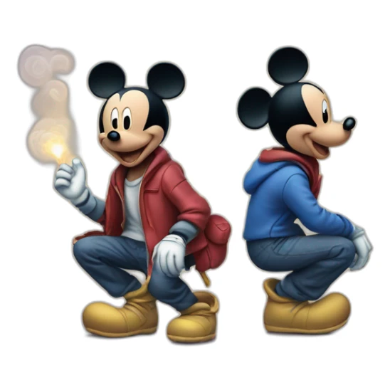 Mickey et donald fume sticker