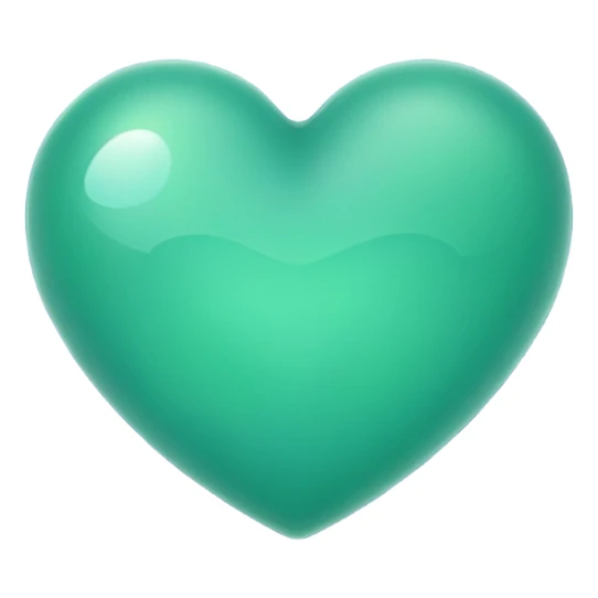 Make a heart emoji with colours of Jade green, royal blue and light yellow sticker