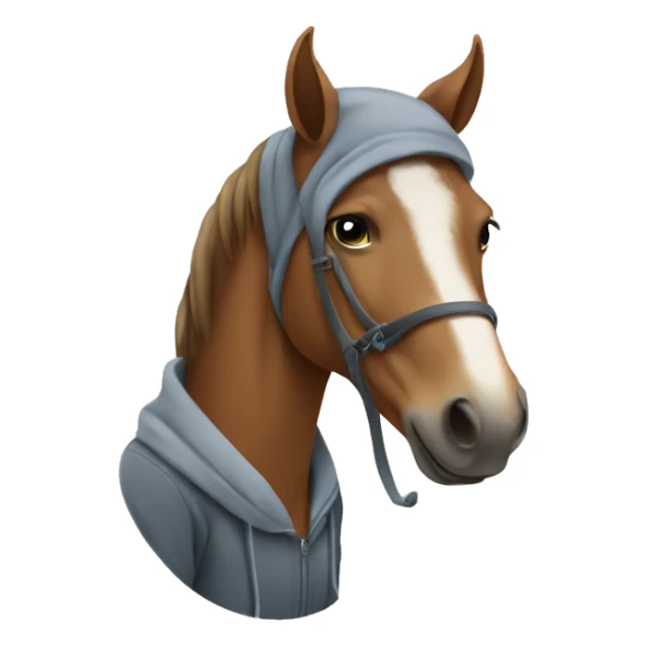 Horse wearing a hoodie sticker