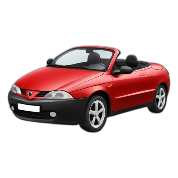 Black Opel Tigra cabrio with red leather seats sticker