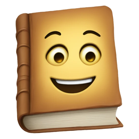 Book with smiling face sticker
