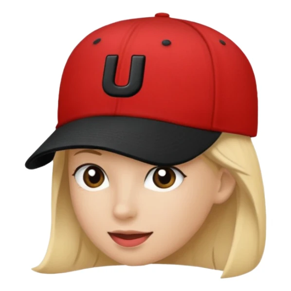 I need this emoji 🧢 changed to red with a black U on it  sticker